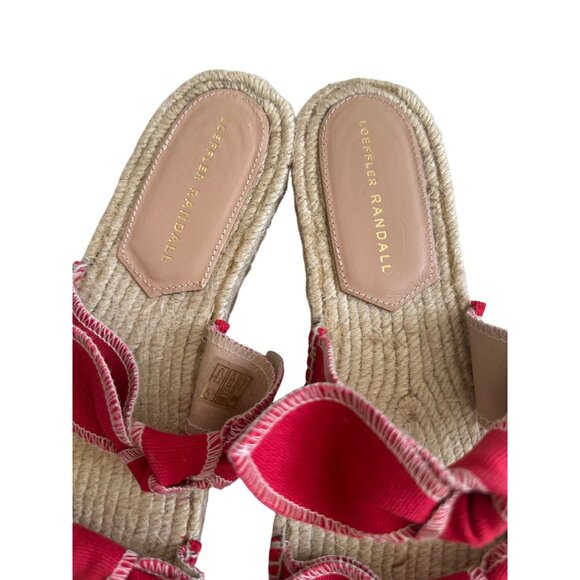 LOEFLLER RANDALL Red Bow Espadrille Sandals Size 41/11 - Picture 8 of 10